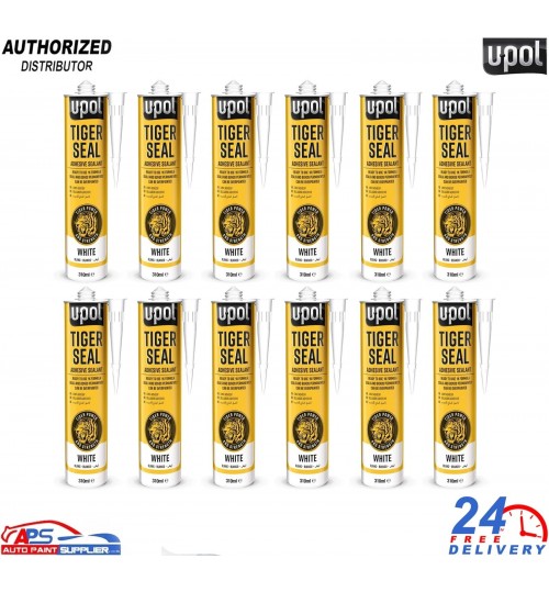 12x U-POL Tiger Seal White 310ml – PU Adhesive & Sealant Cartridges